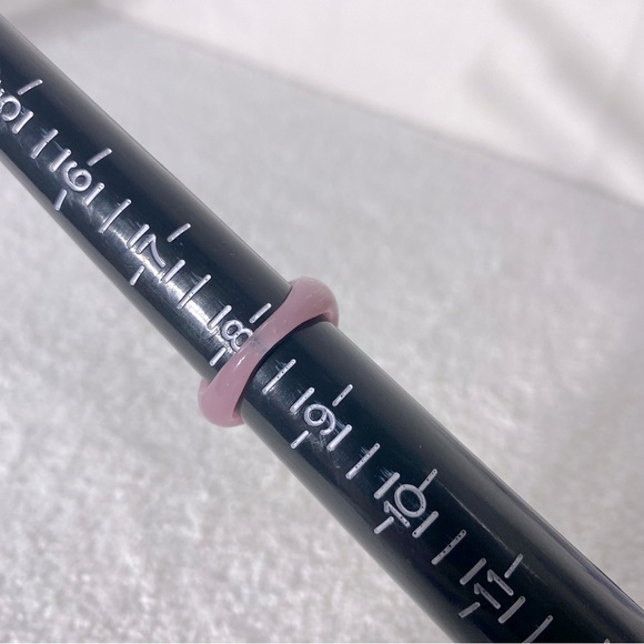 Vintage Art Glass Handmade Pink Blue Bronze Glitter Band Ring - Picture 9 of 11